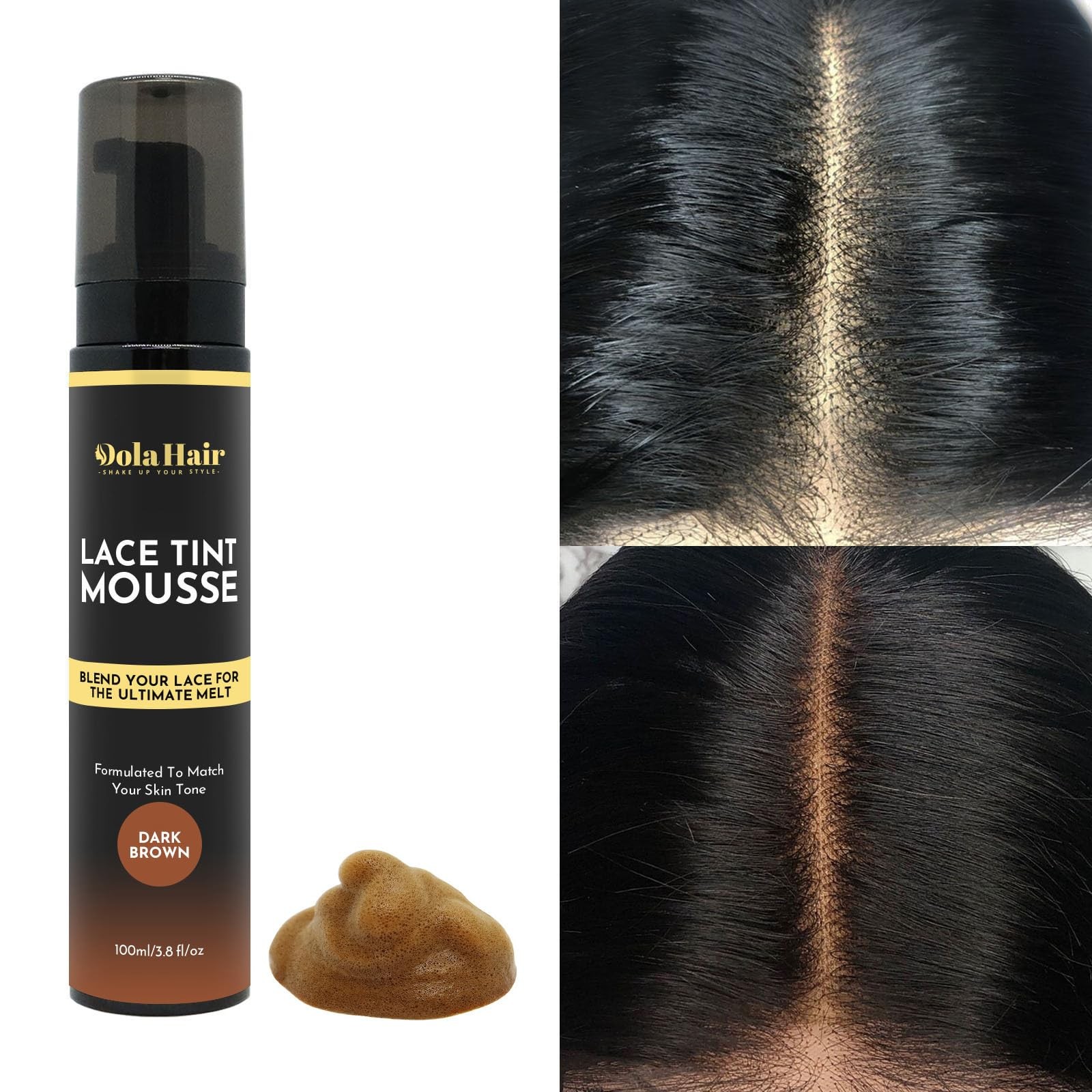 Lace Glue Kit W/Tint Mousse Melting Spray Wig Install Set For Dark Brown Hair