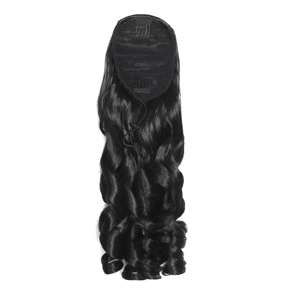 14 Inch Ponytail Extension Black Freedom Curl 120g Drawstring – Clip In Curly