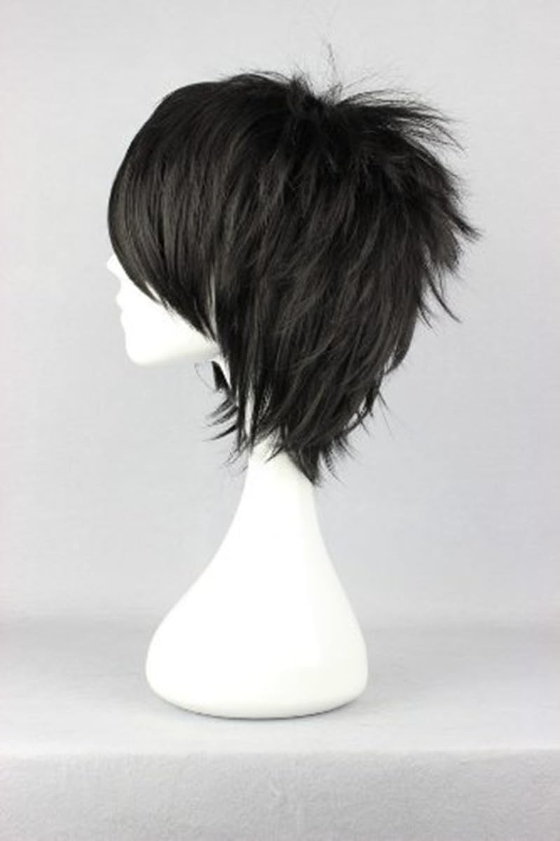 COSPLAZA Cosplay Wig Short Spiky Black Heat Resistant Synthetic Hair