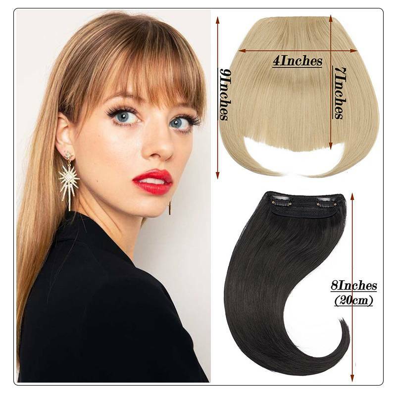 Straight Curly Bangs Clip in Fringe Hairpiece Neat Side Hair Extension as Human