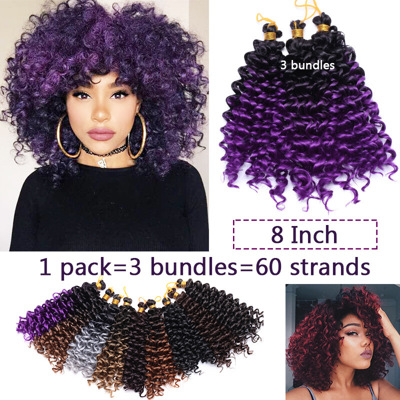 Women Water Wave Crochet Braids Soft Deep Curly as Human Hair Extensions Natural