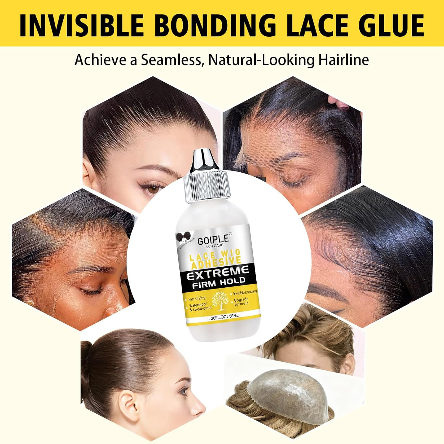 Lace Wig Glue Kit Lace Front Glue Kit for Wigs, Strong Hold Adhesive for Wigs an