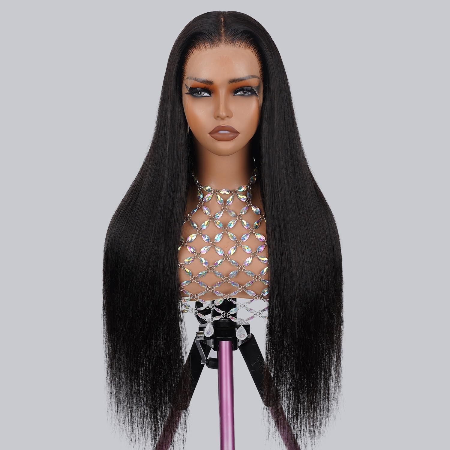40″ Human Hair Lace Front Wig, 13×6 HD, Pre-Plucked, 200 Density, Ultra-Thin Lac