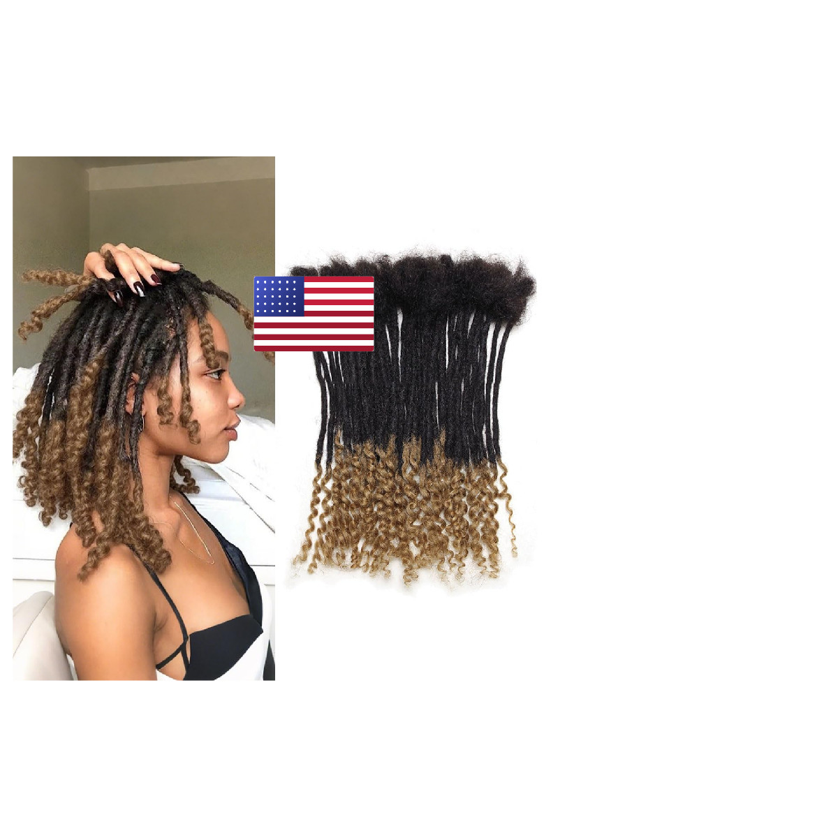 Vecago 8 Inch 30 Strands Loc Extensions Human Hair Curly Ends 0.4Cm Width Human