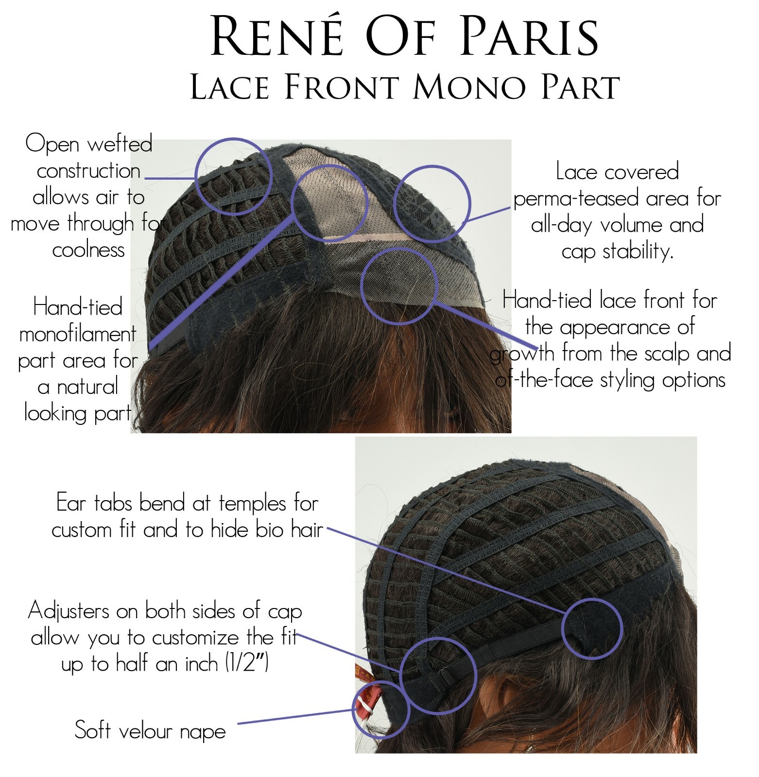 SAGE Wig by RENE OF PARIS, *ALL COLORS!* Lace Front, Mono Part, NEW