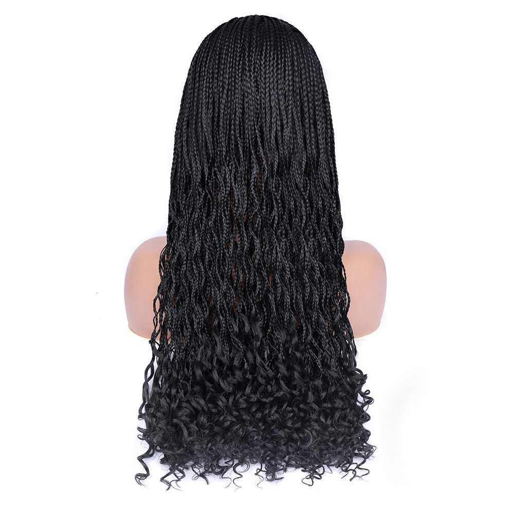 Long 24″ Wavy Box Braids Headband Wigs for Black Women Synthetic Wrap Braids Wig