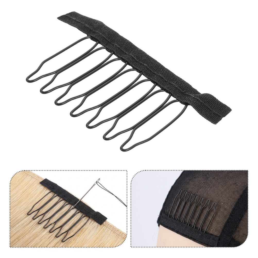 40Pcs Wig Attachment Clips Black Steel and Fabric for Secure Wig Installation