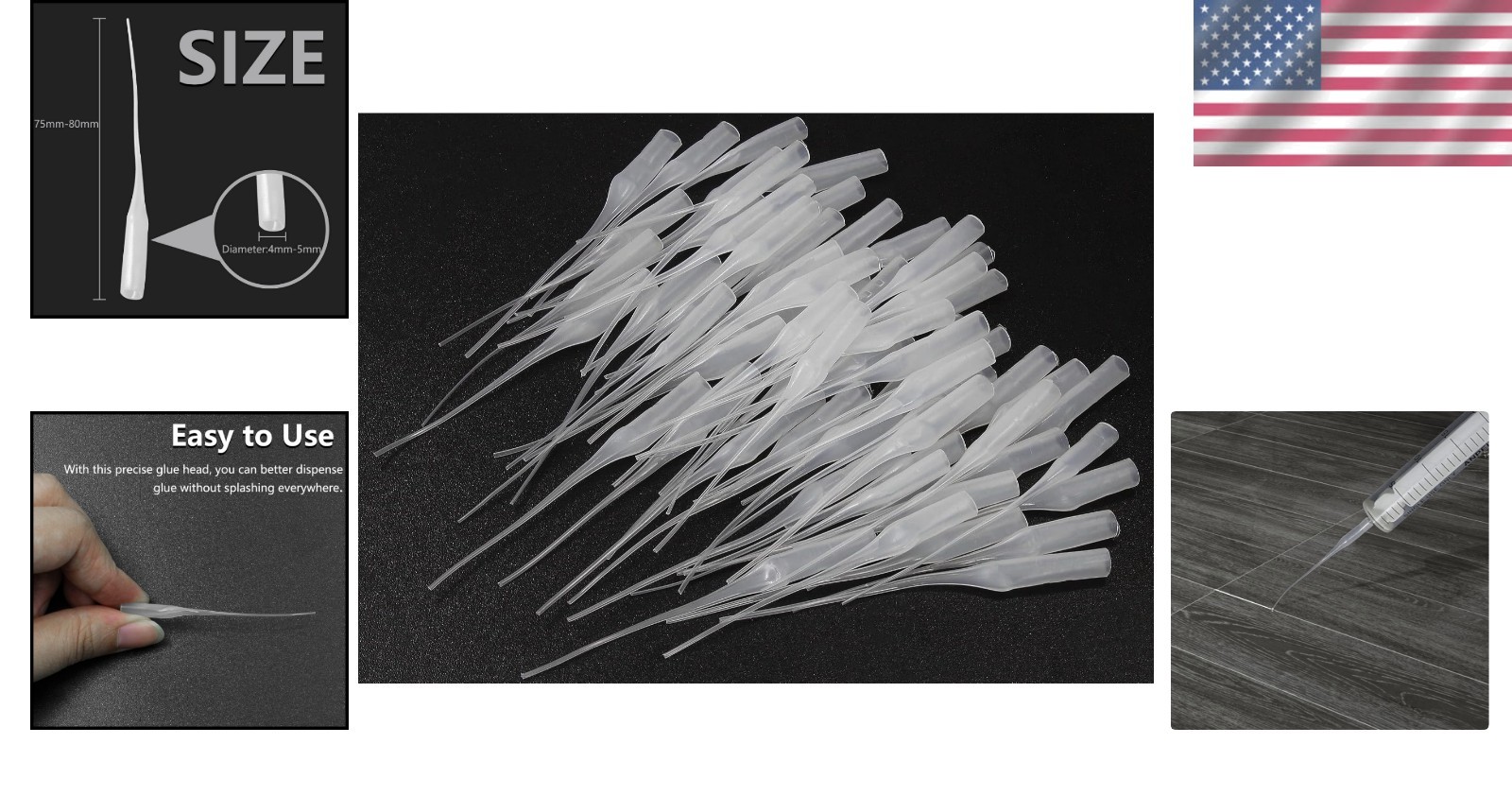 Multi-Use Waterproof Glue Applicator Tips – 200 Tips Perfect for Crafting & More
