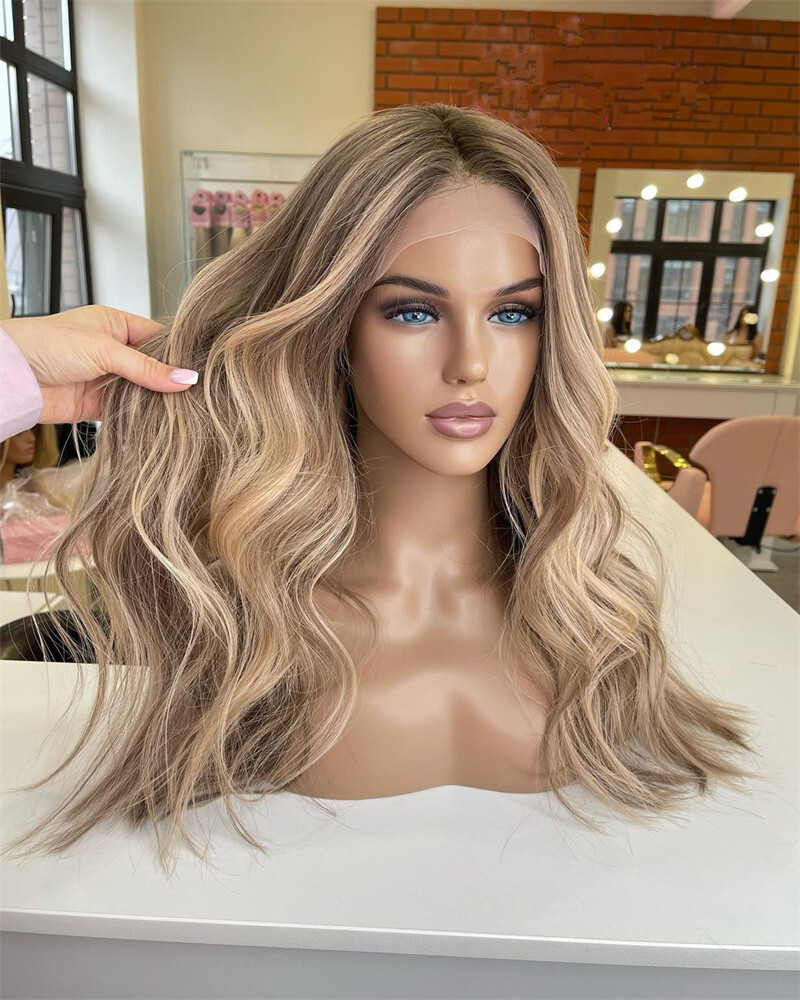 Caramel Blonde Balayage Lace Frontal Wigs 13×4 Remy Human Hair Wig Body Wave