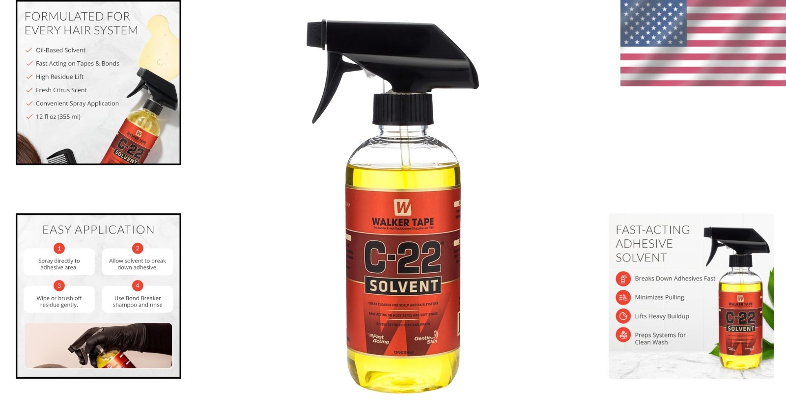 12 oz C-22 Wig Tape Remover Spray – Effective Adhesive Cleaner for Hairpieces