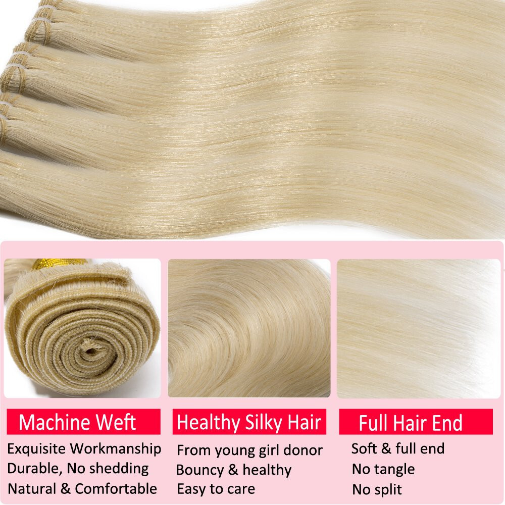 Weft Sew In Remy Human Hair Extensions Double Weave Hair Bundle Full Head Thick