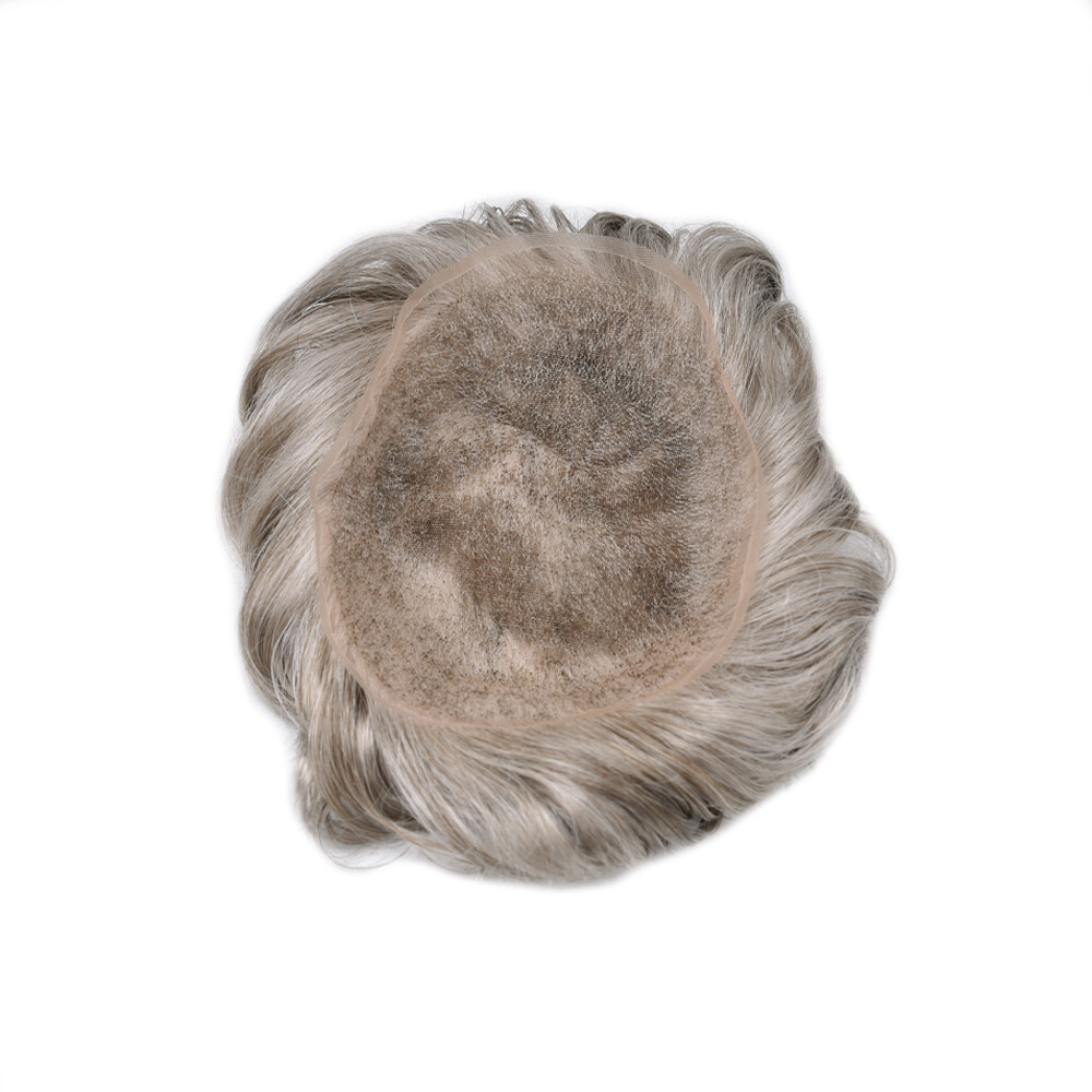Full French Lace Mens ToupeeSwiss Lace hairpiece Hair Replacement System For Man