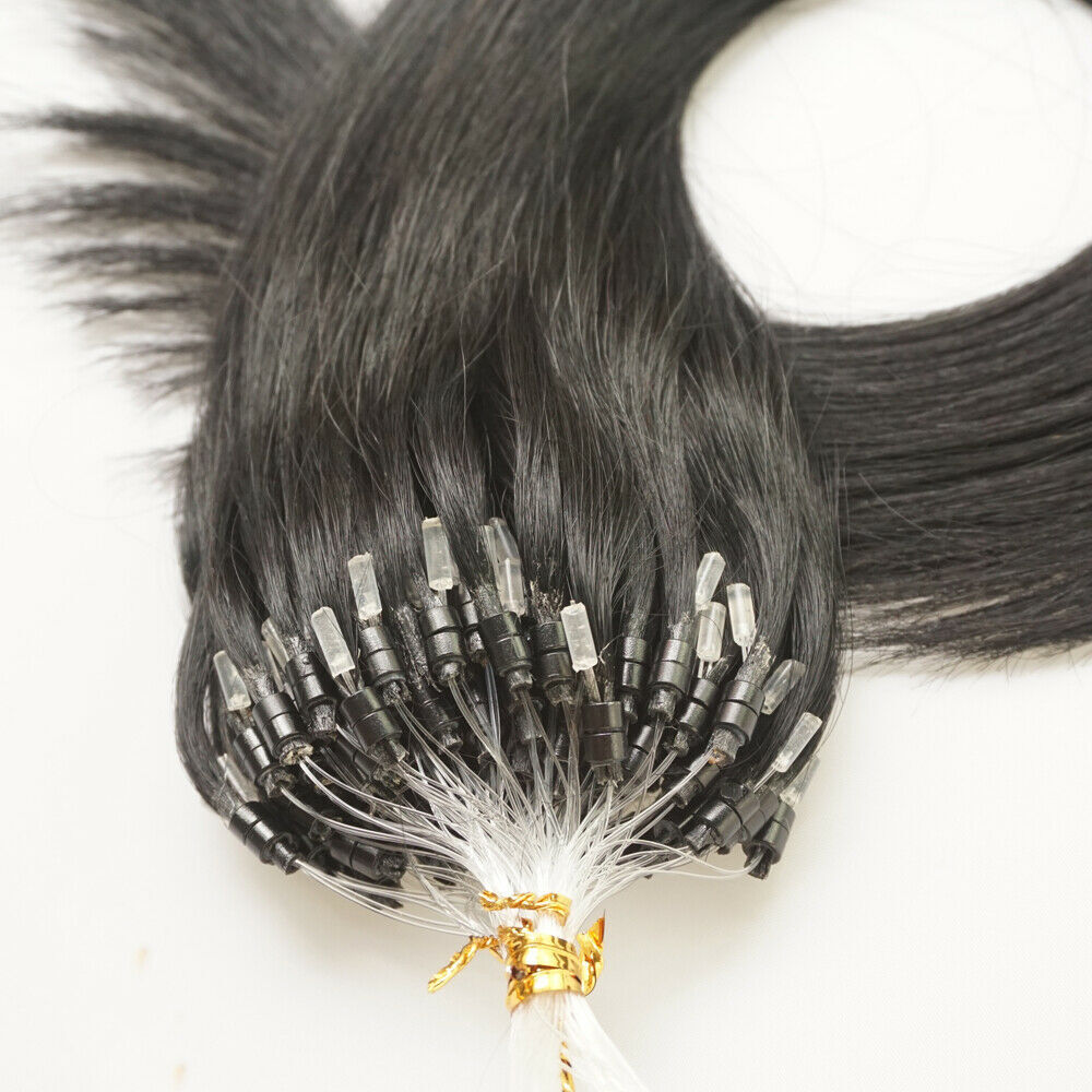 Micro Link Loop Tip Human Hair Extensions Micro Beads Double Drawn Thick 1g/s 9A
