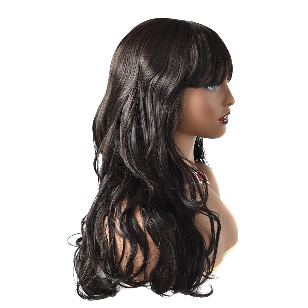 Long Wavy Women Wig Synthetic Black Brown Hair Fashion Cosplay Party Wigs 26″ US