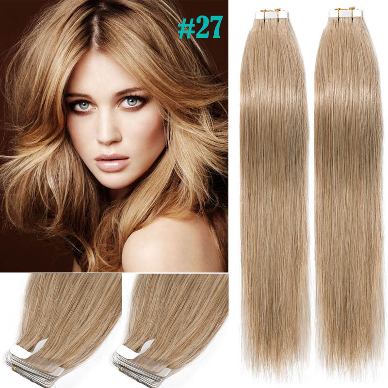 Super Soft 150g Tape In Hair Real Remy Human Hair Extensions Weft Ombre Thick US