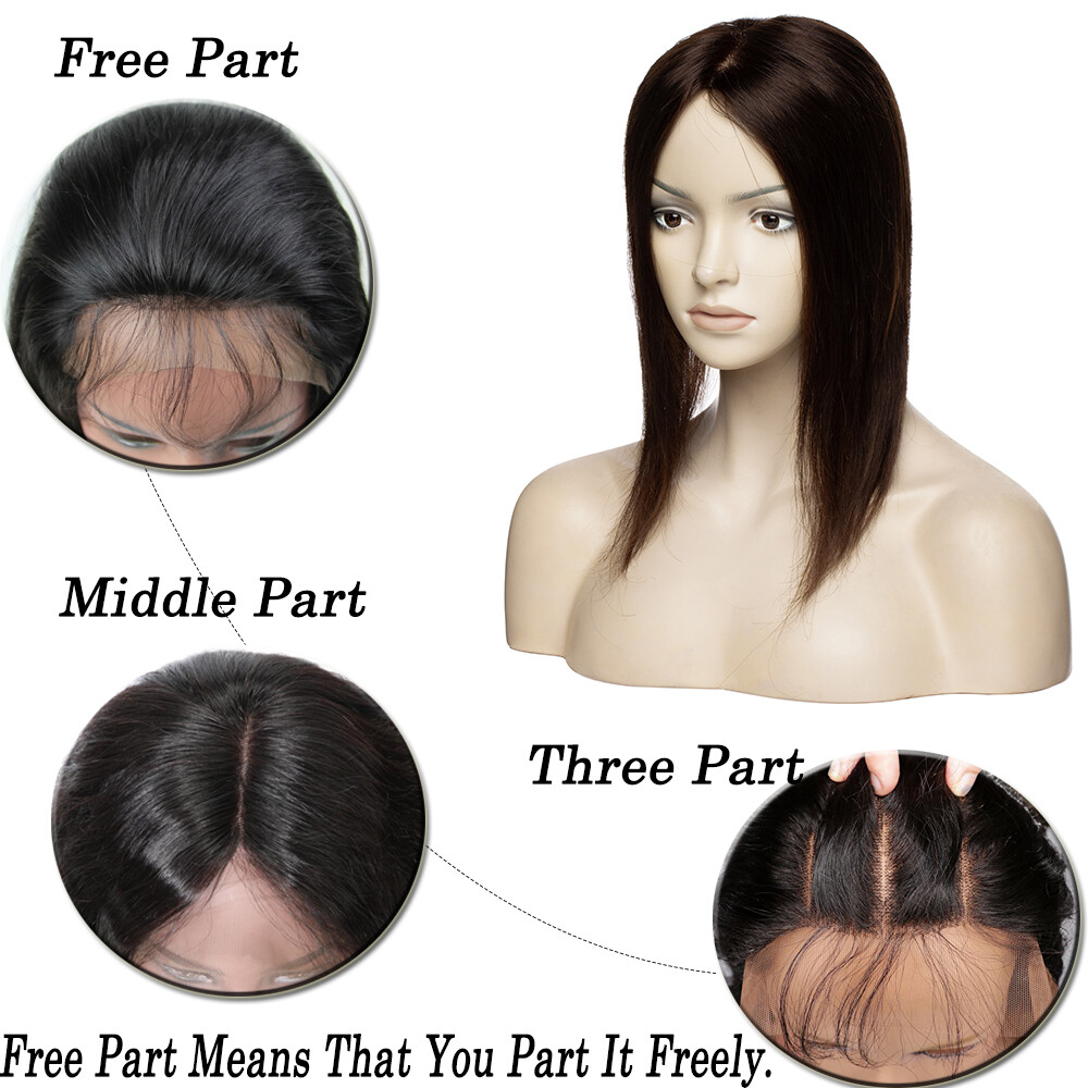 CLEARANCE Topper Hairpiece Clip In 100% Remy Human Hair Toupee Silk Base Women
