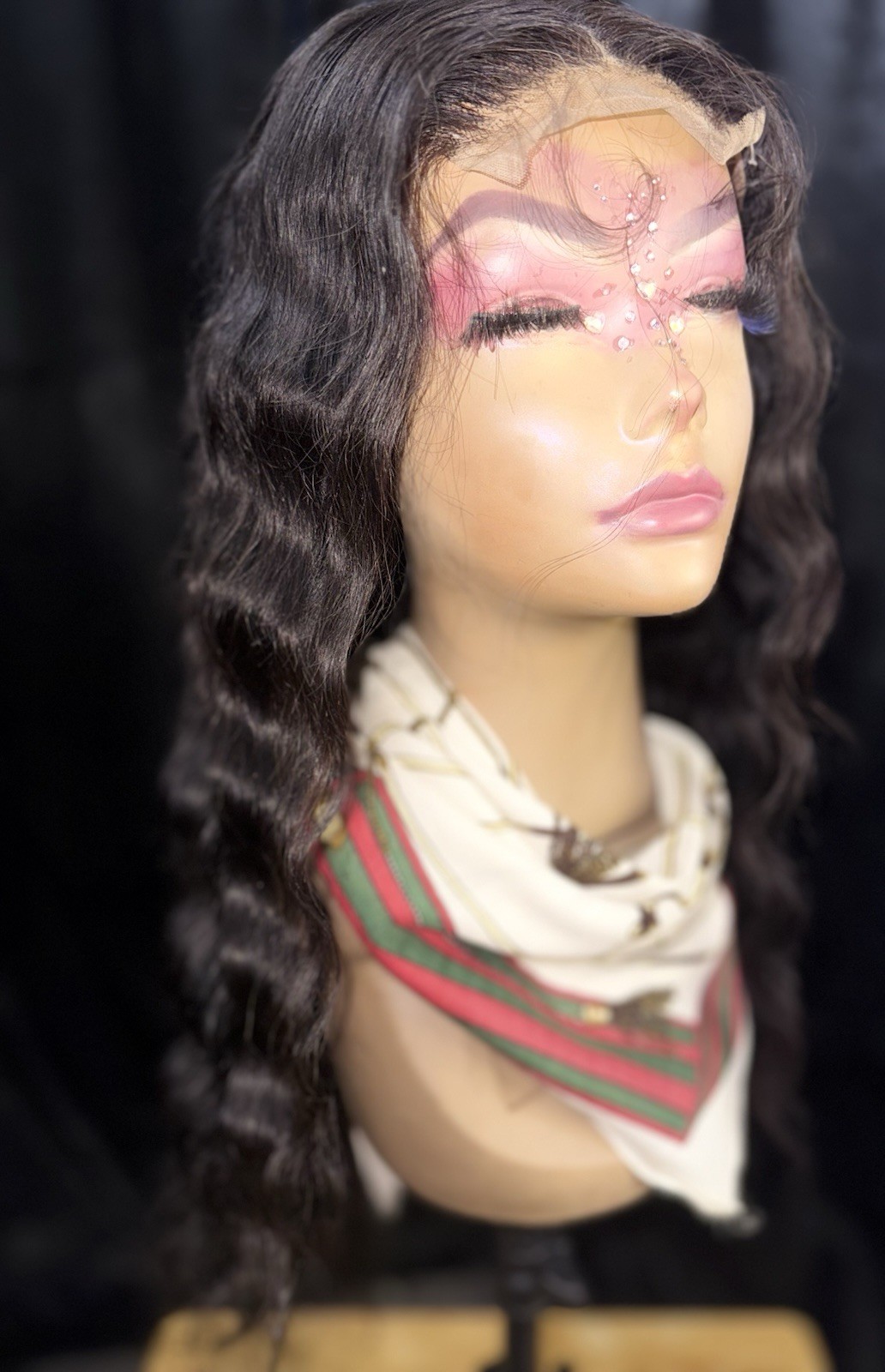 30” Deep Wave Custom Wig – 100% Human Hair – 4 Bundles + 4×4 Closure