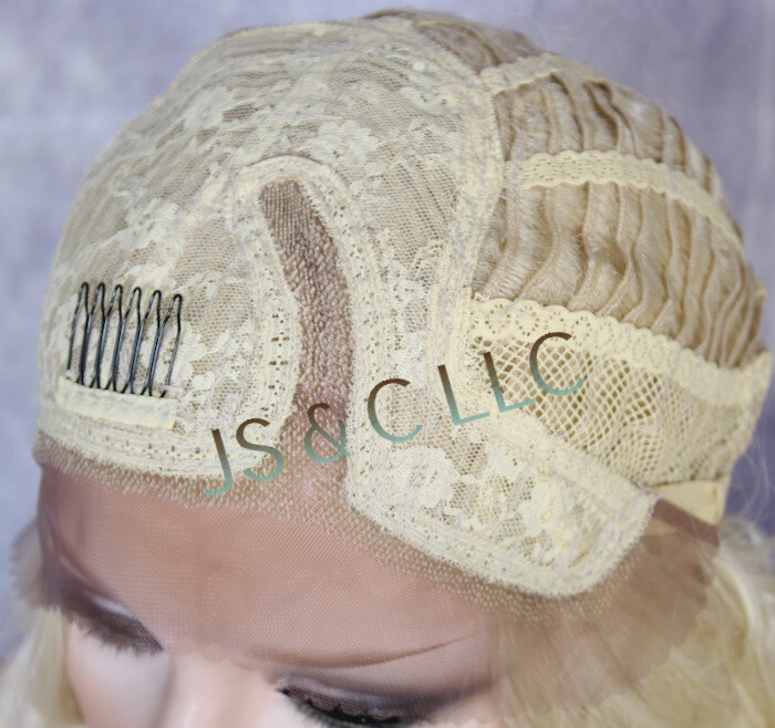 Human Hair blend Heat OK Full Lace Front Wig Blonde mix Super Natural ppq 27-613
