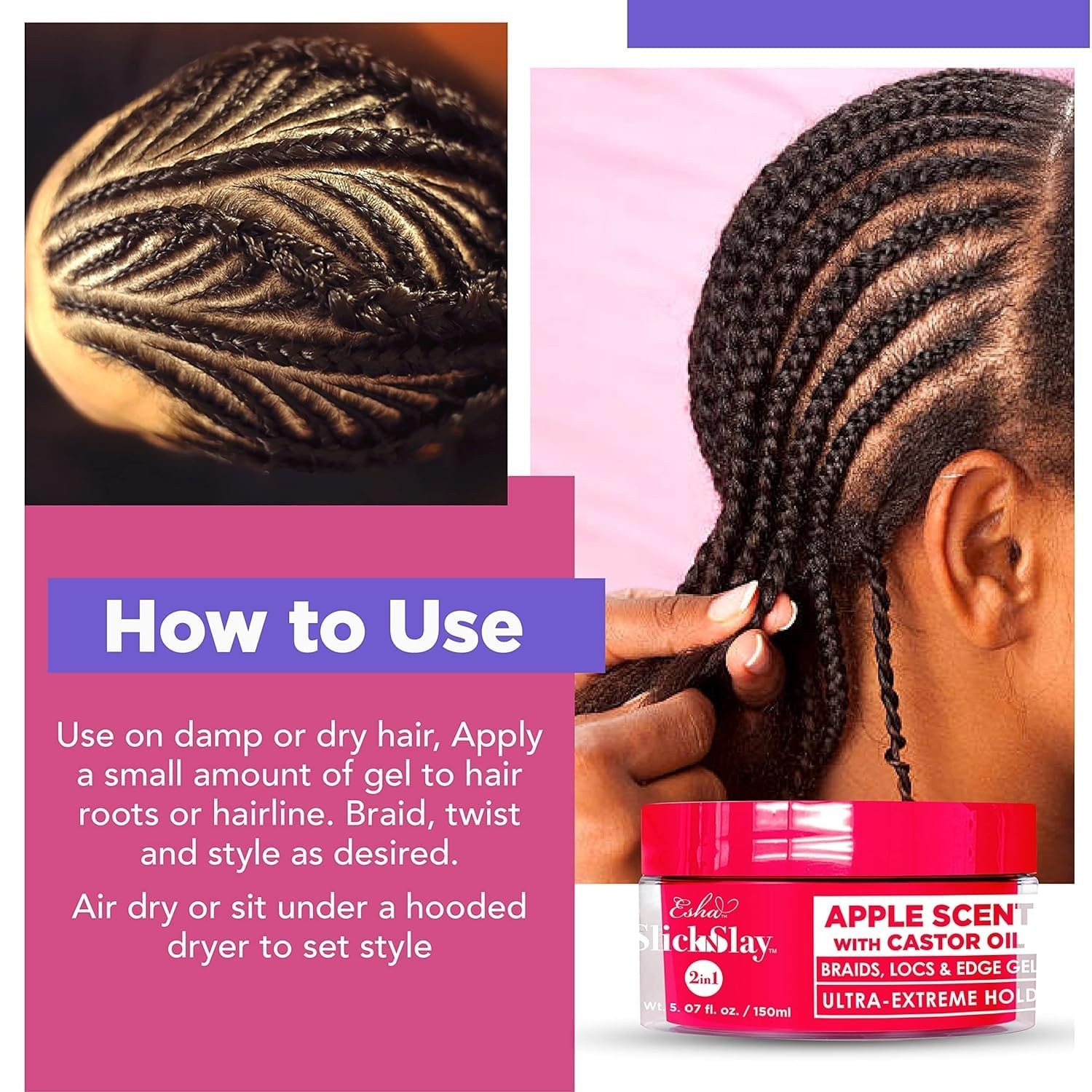 3-in-1 Ultra Hold Braiding Gel for Locs, Twists, & Edges – Hydrating Coconut 17