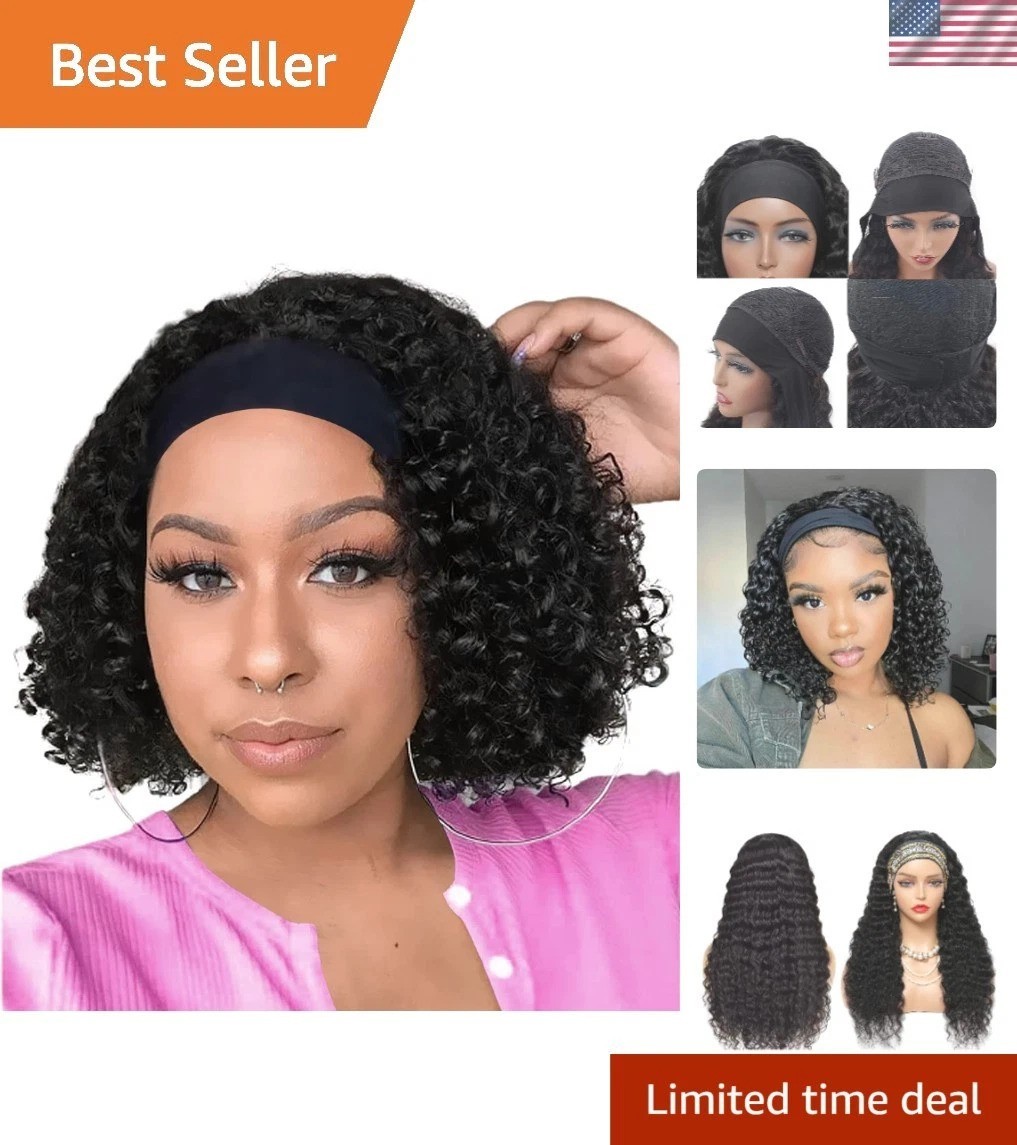 Versatile 10 Inch Deep Wave Headband Wig – Includes Wig Cap & Accessories