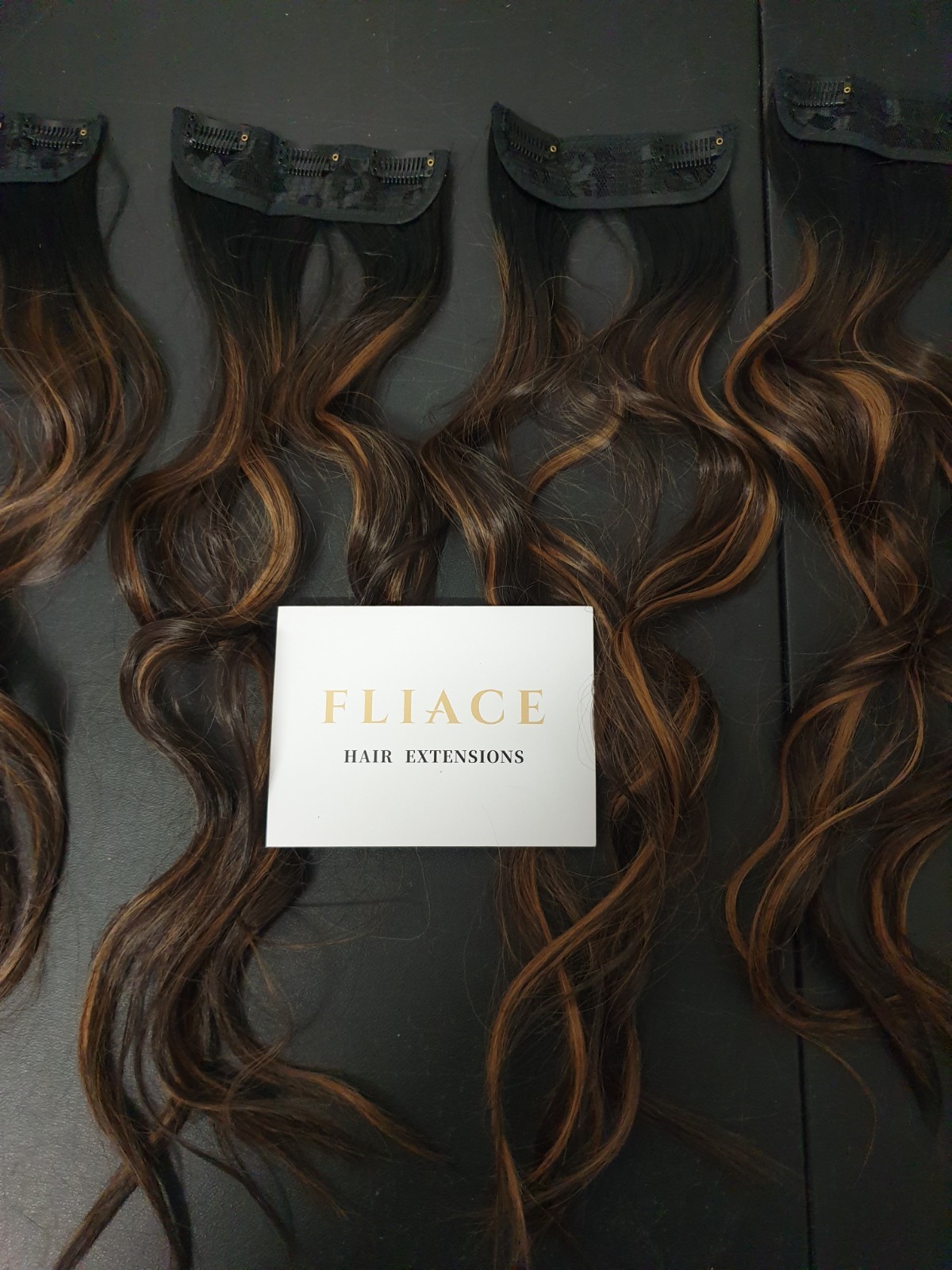 Fliace Clip-In Hair Extensions Natural & Soft Hair Dark Brown Long Wavy 6-Pieces