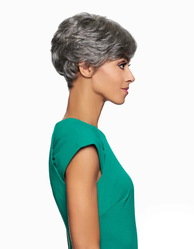 Foxy Silver JUNE, 100% Human Hair Wig, Short, Boy Cut, Fashionable Wig