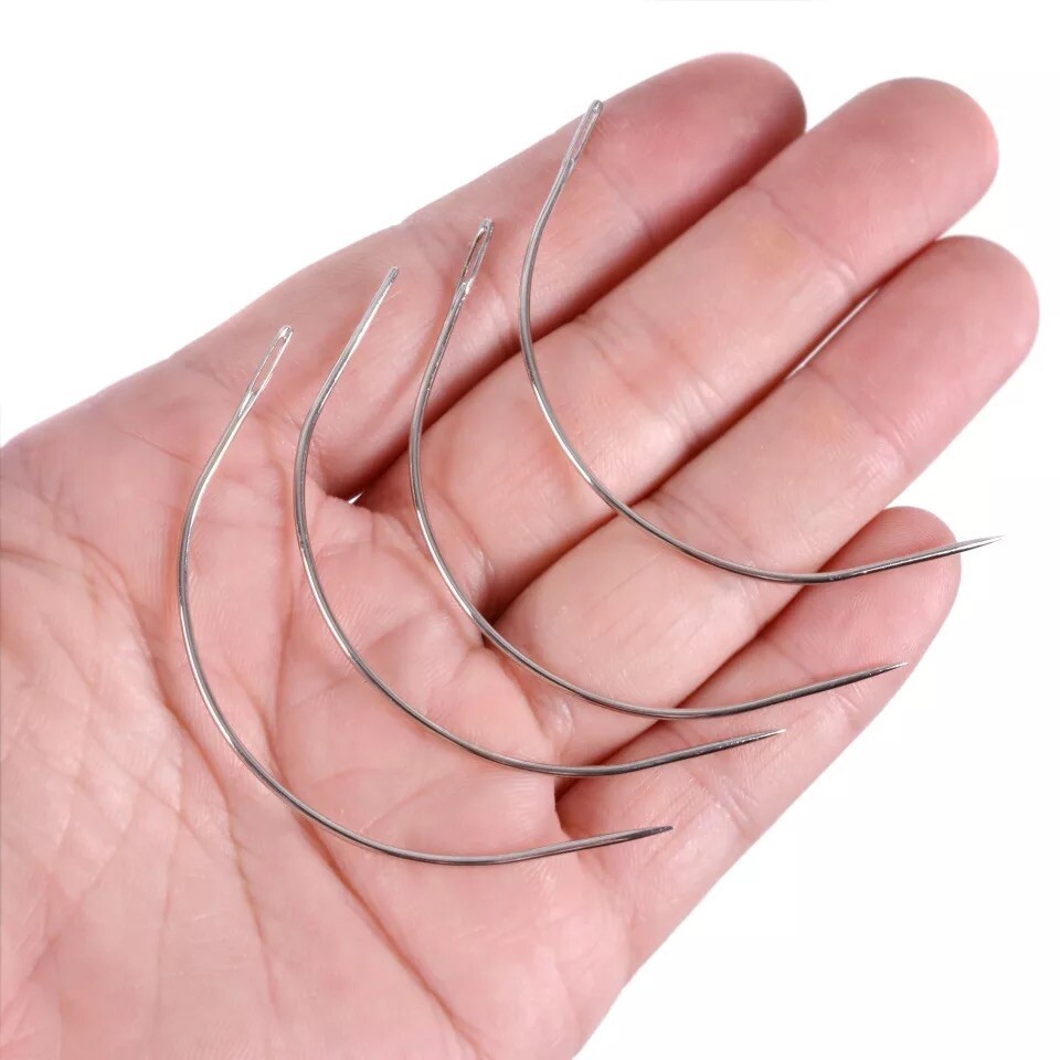 Sliver Curved Needle For Weft Weaving Sewing Hair Extensions