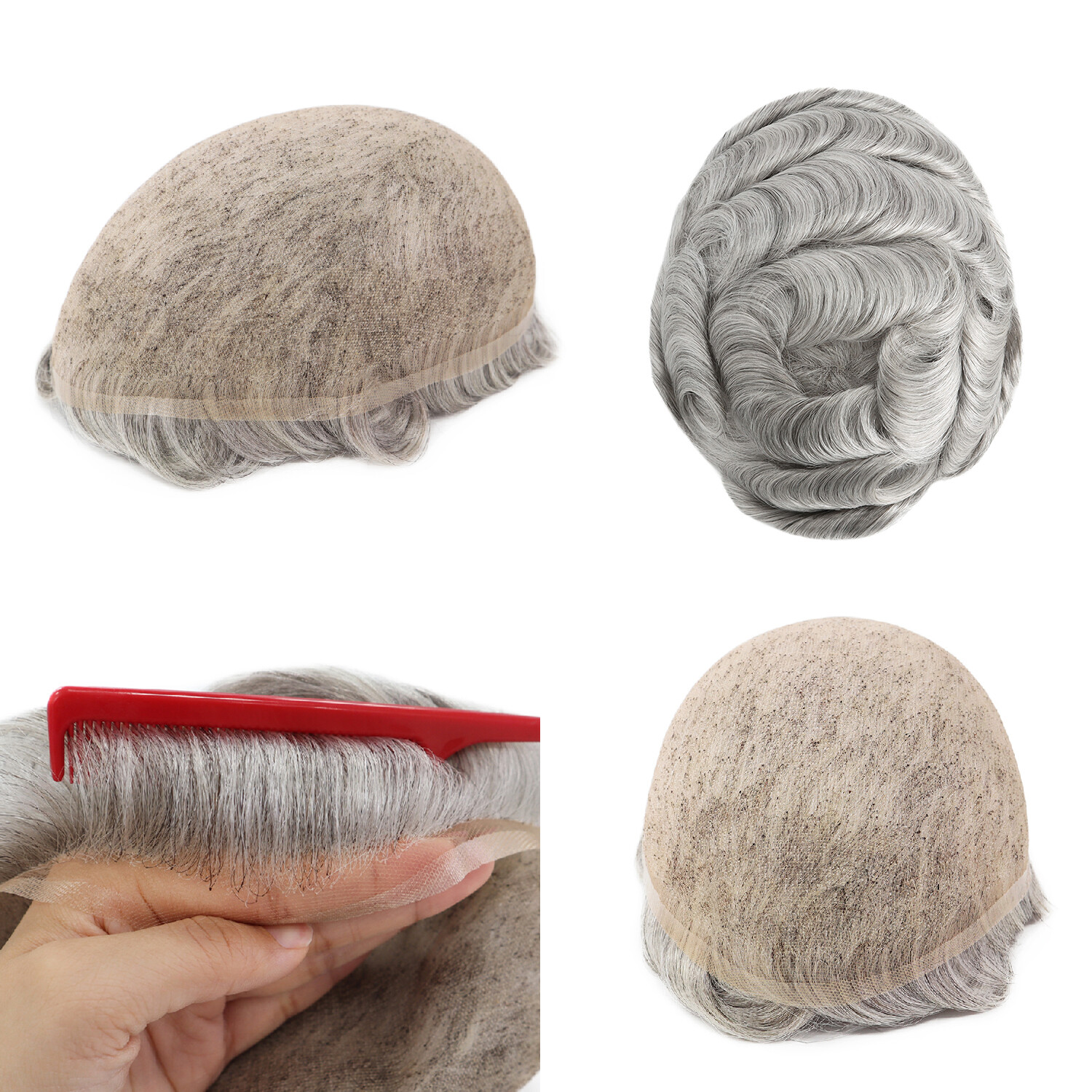 Toupee For Men French Lace Human Hair Replecement System Natural Hairpiece 8×10