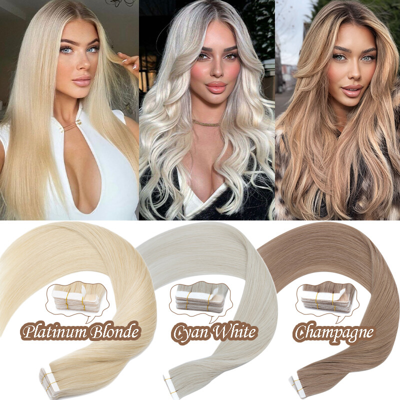 80PCS 200G Thick Tape In Real Remy 100% Human Hair Extension Full Head Skin Weft