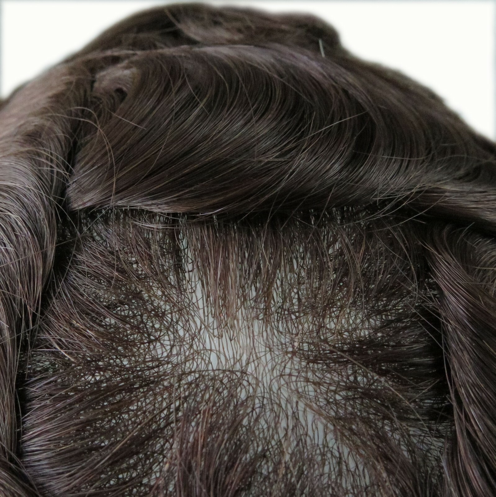 Mens Toupee Human Hair Replacement System Super Thin Skin V-looped Hairpieces #2