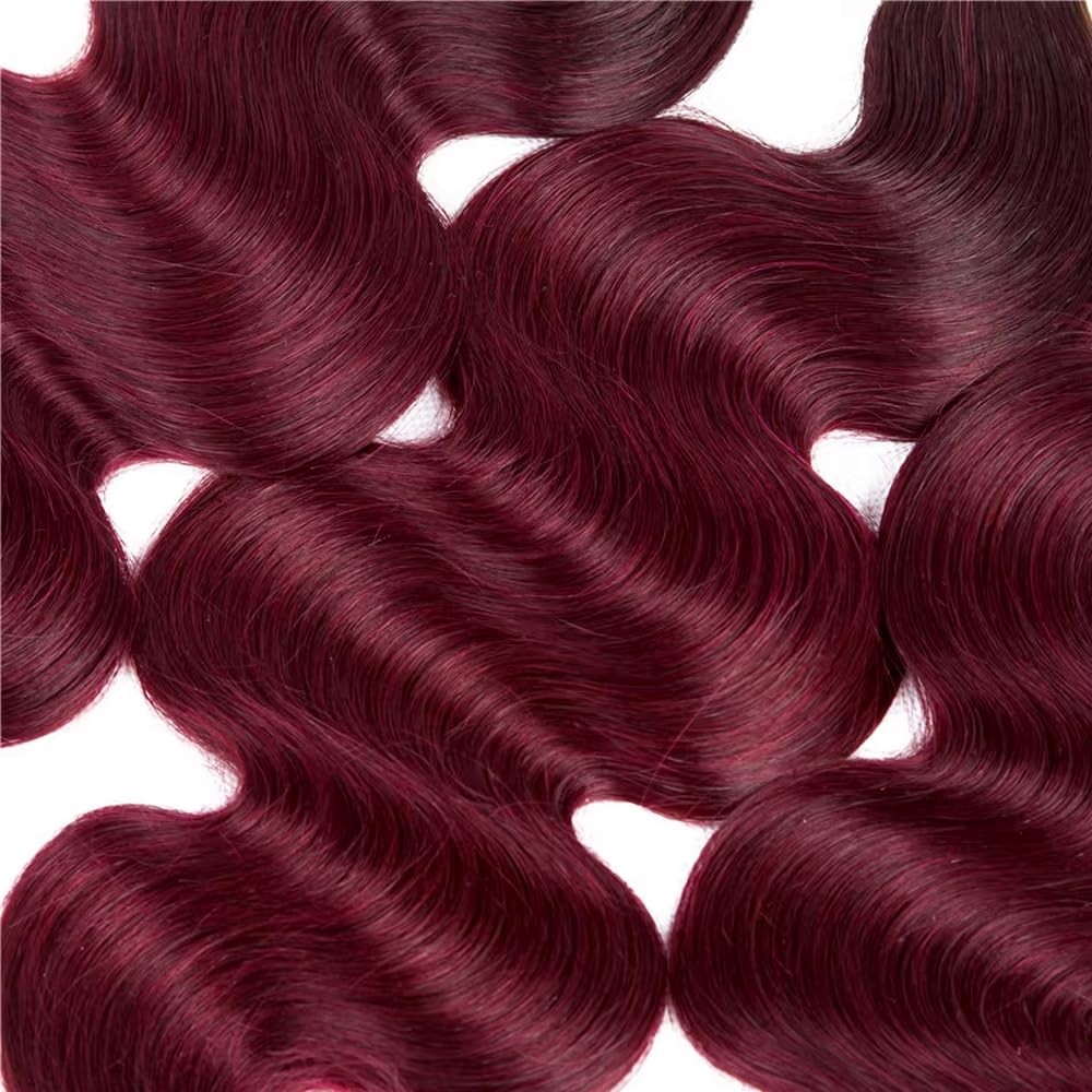 Niciitysi 1B99J Bundles Human Hair Ombre Body Wave Bundles 16 18 20 Inch