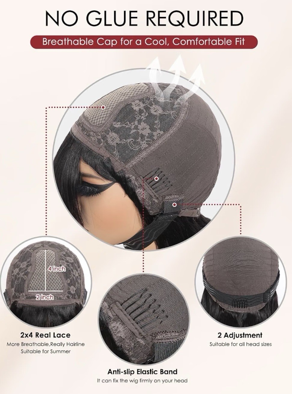 Short Pixie Cut Human Hair with Bangs Glueless Daily Wig