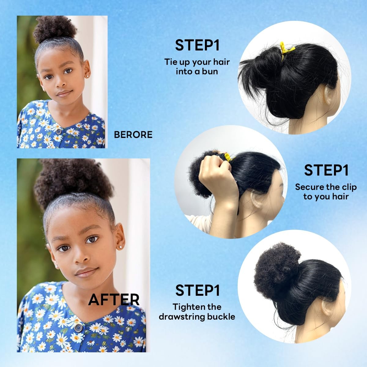 Afro Puff Drawstring Ponytail 4 Inch Curly 100% Remy Human Hair – Easy to Wear