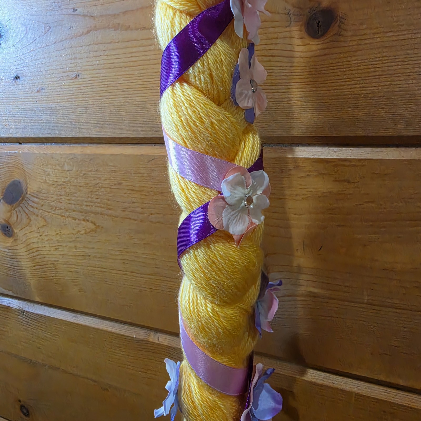Crochet Yarn Wig Princess Rapunzel Halloween Costume Dress Up Ages 4-Adult 44″
