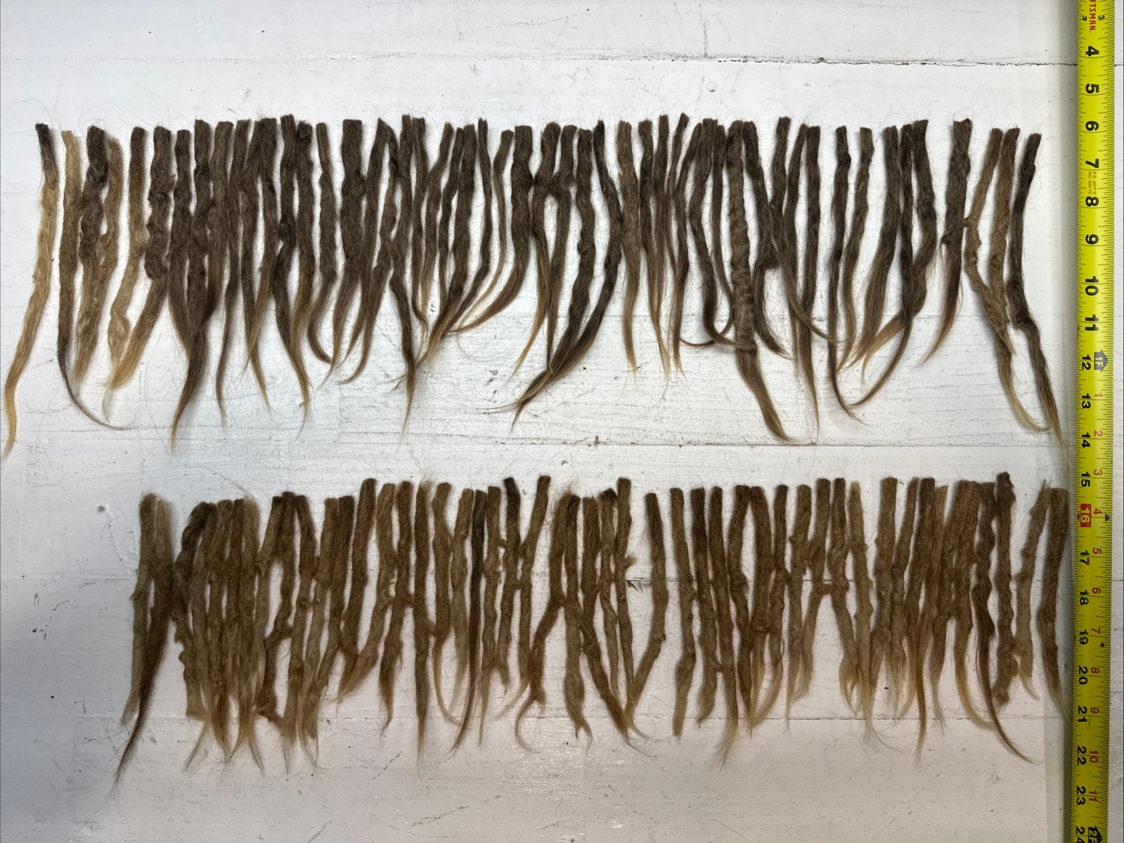 99 Crocheted Paintbrush Tip Human Hair Dreadlocks Caucasian 5”-9” Blonde