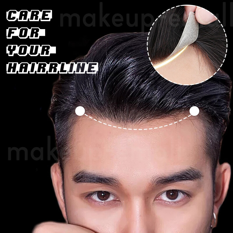 100% Virgin Human Hair Men Front Receding Hairline PU Toupee Hairpiece-More Size