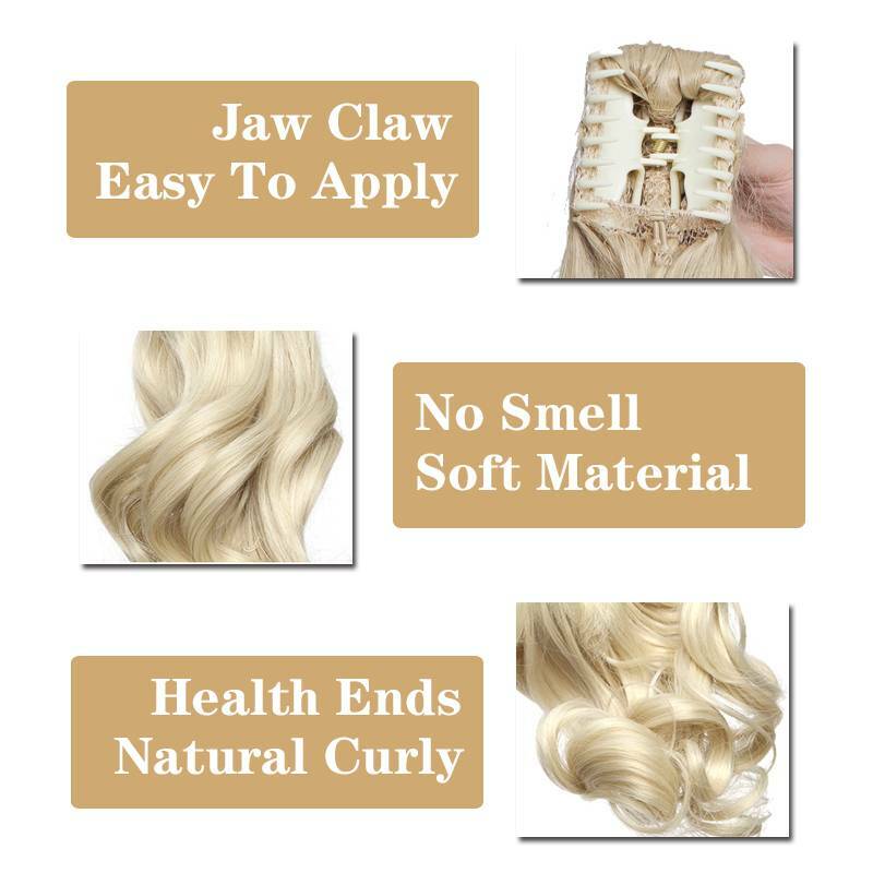 Real Thick Hair Claw-On Ponytail Hair Extension Piece Clip In Pony Tail as Human