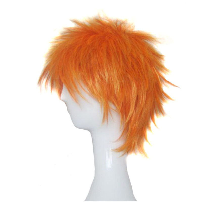 Anime Bleach Kurosaki Ichigo Costume Orange Wigs Hair For Halloween Cosplay Prop
