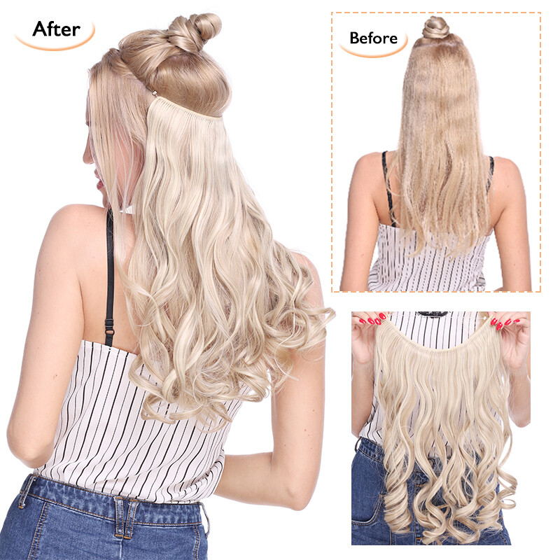 100% Natural Elastic Headband Secret Hair Extension No clips Hairpeices K3