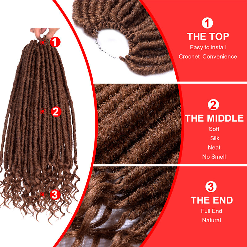 Soft Faux Locs 16-36″ 120 Strands Super Long Goddess Locs Crochet Hair Natural
