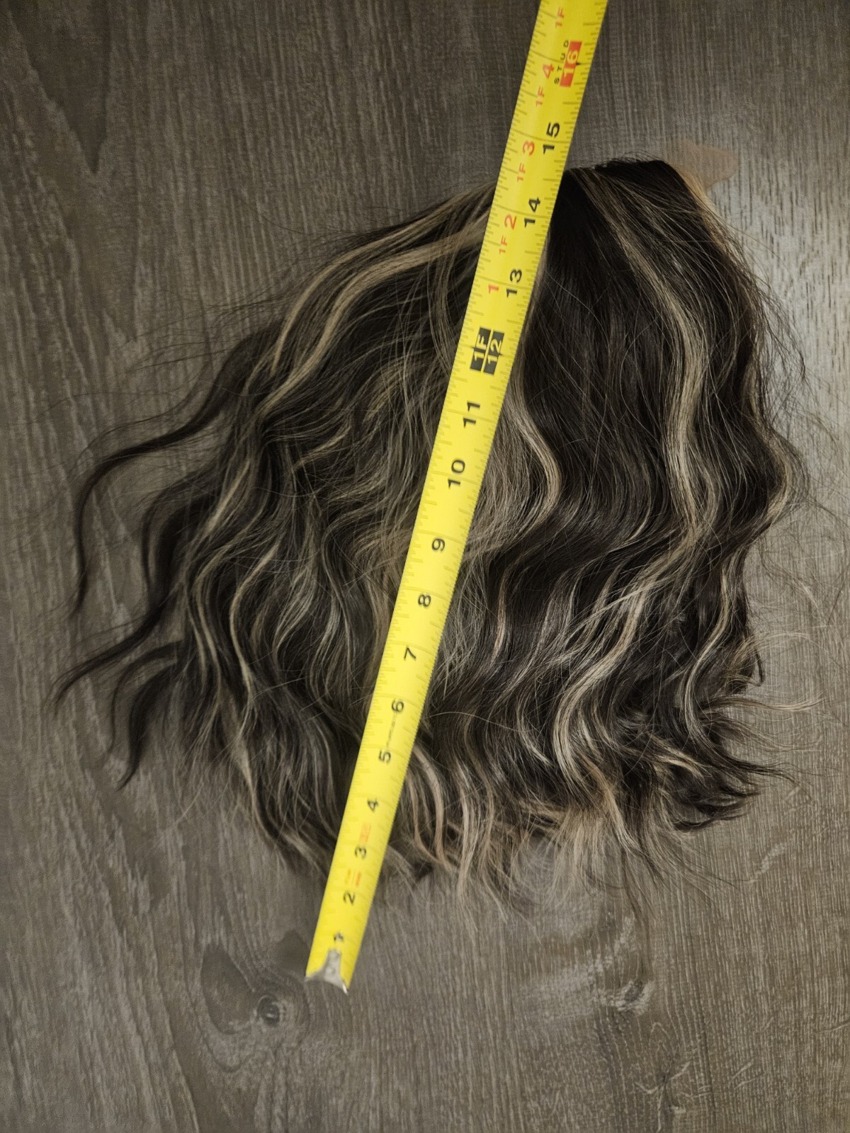 MEDIUM BROWN HIGHLIGHTS SHORT WAVY HAIR WIG LACE FRONT NEW