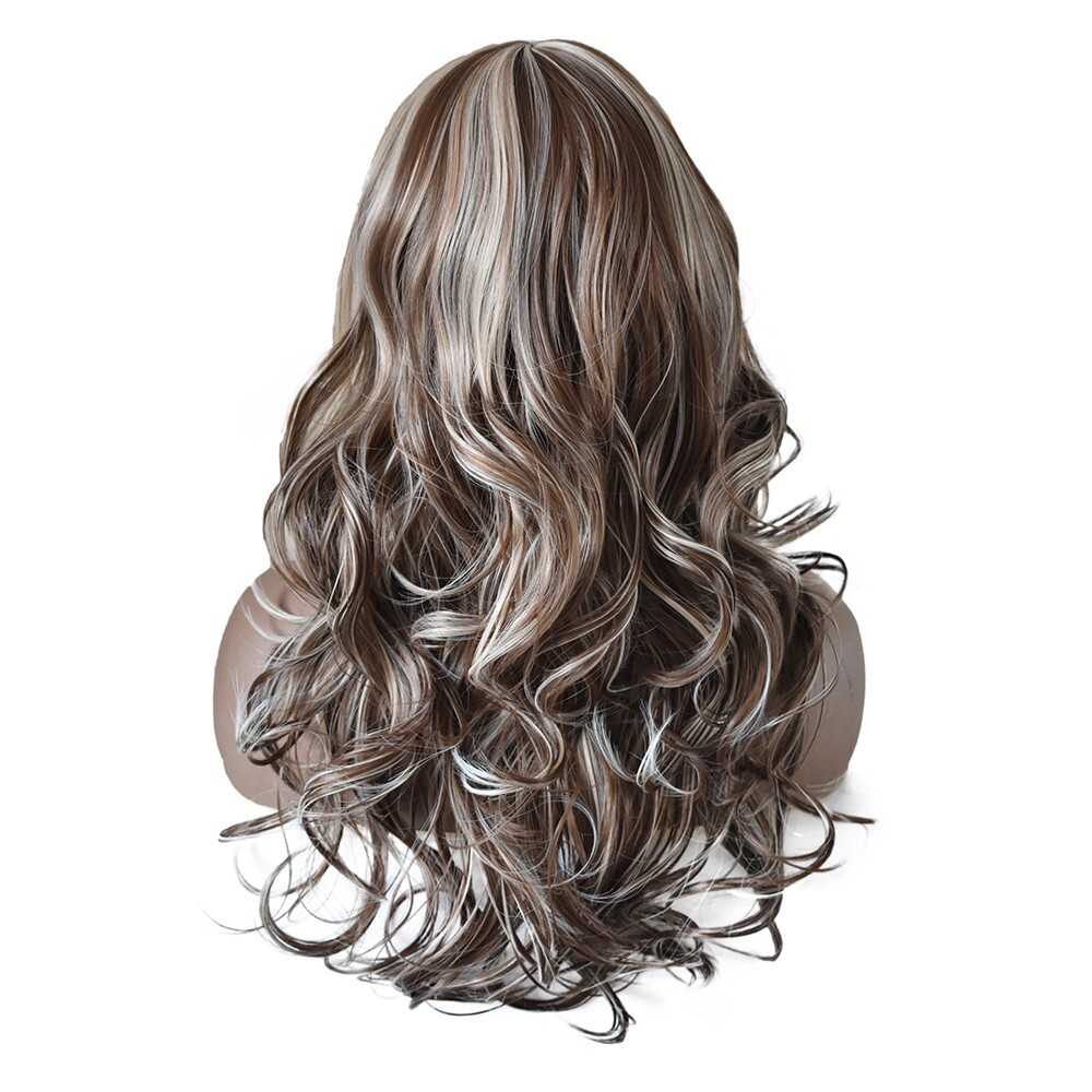 Long Wavy Women Wig Synthetic Black Brown Hair Fashion Cosplay Party Wigs 26″ US