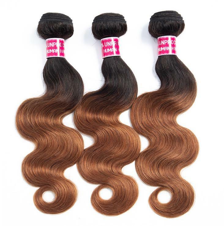 12A PERUVIAN VIRGIN HUMAN HAIR BODY WAVE 1B/30 ROOT OMBRE 300g/400g/500g BUNDLE