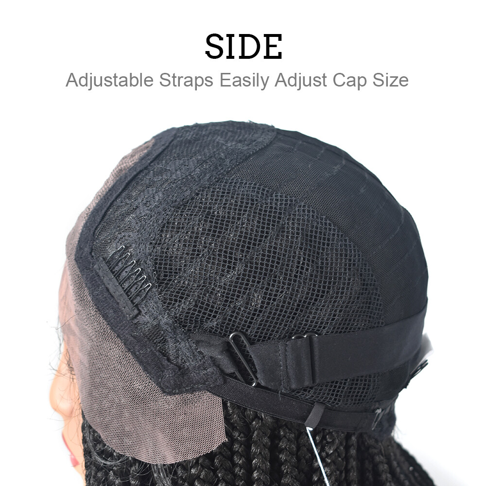 Lace Front Box Braided Cornrow Wig with Baby Hair for Black Women 16″ Braids Wig