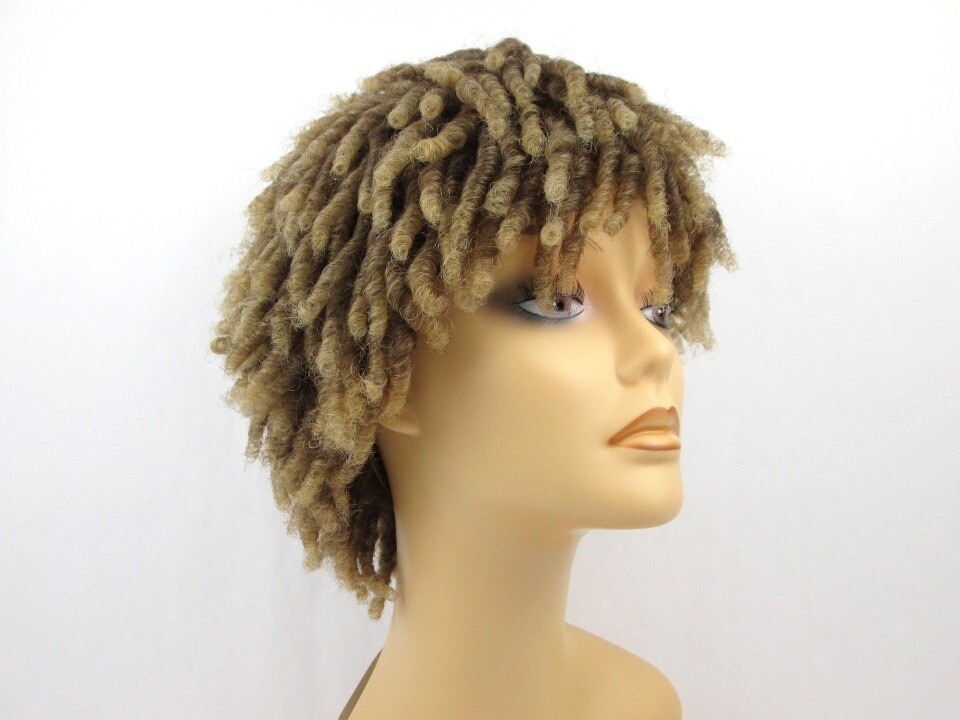 ADULT MENS WOMEN SHORT TWIST CROCHET LOCS KINKY DREADLOCK WIG CURLY AFRO RACHEL