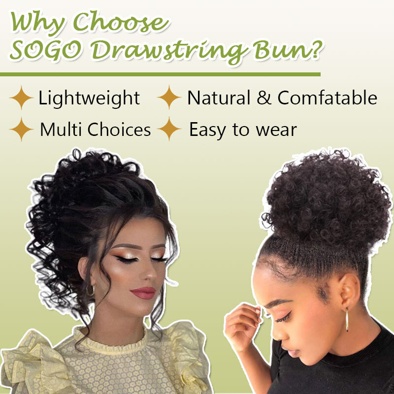 Afro Puff Drawstring Clip in Wave Curly Hair Bun Piece Short Ponytail Extensions