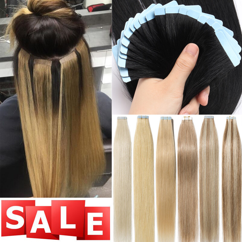 Invisible Tape In 100% Remy Human Hair Extensions Russian Skin Weft 150g 60pc US