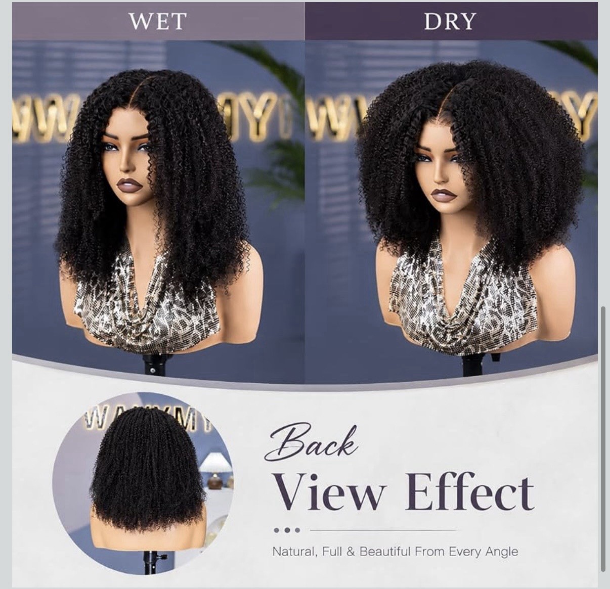 Afro Curly Wear and Go Glueless Wigs Human Hair Pre Cut 7×5 HD Lace 180 Density