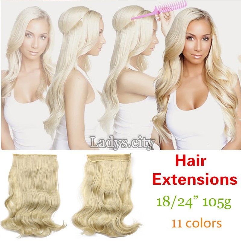 Elastic Wire Hair Extensions Headband Invisible Wire Real Secret Long 140g Ah