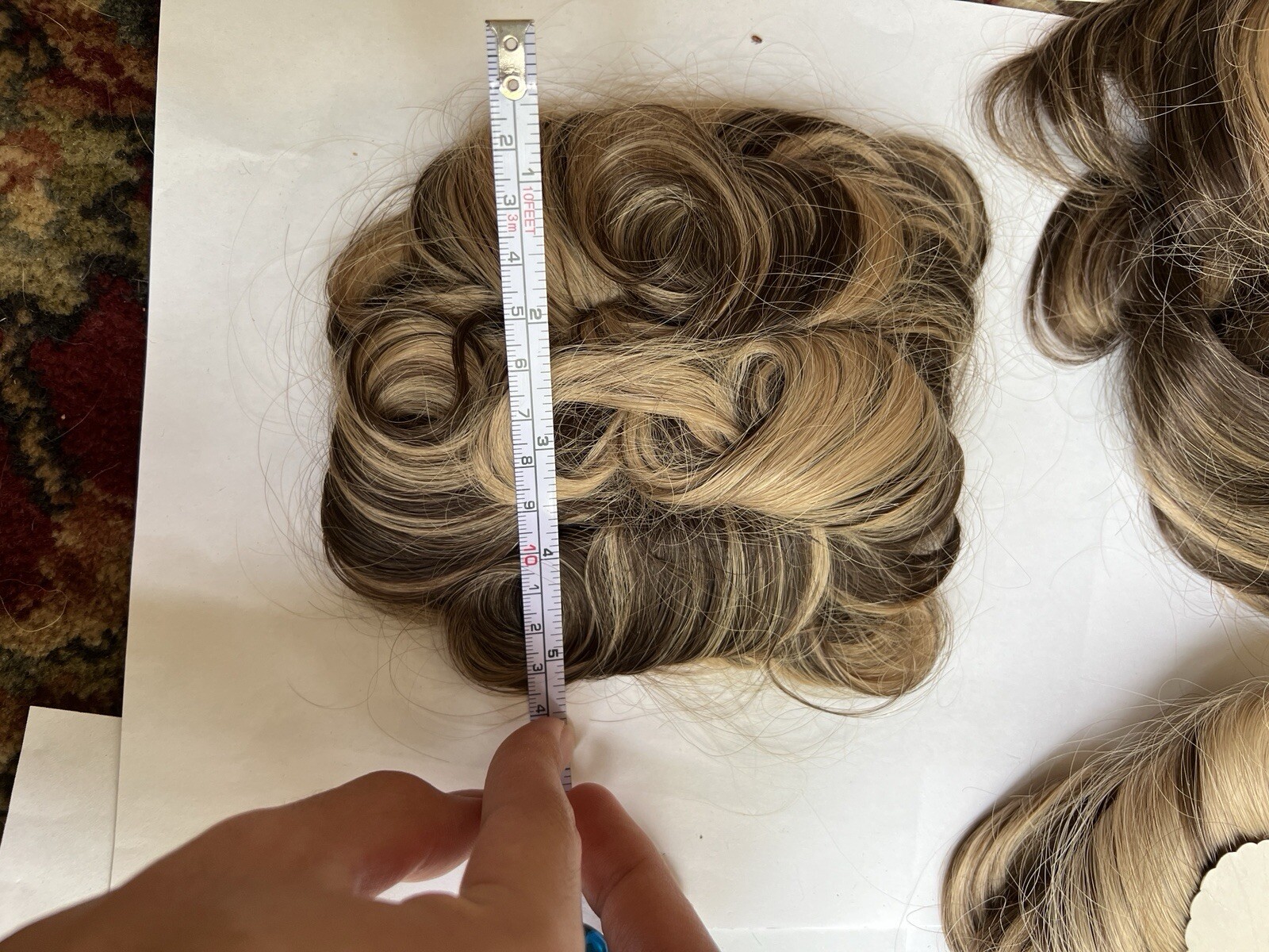 100% Human Hair Wiglet Dark Brown & Hazelnut Curly Claw Hairpiece Extension New